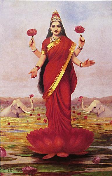 Raja Ravi Varma Goddess Lakshmi China oil painting art